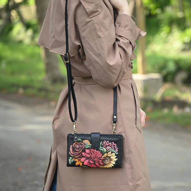 Anuschka Leather Cell Phone Case & Wallet 1113-FBL - okotoks hc pharmacy