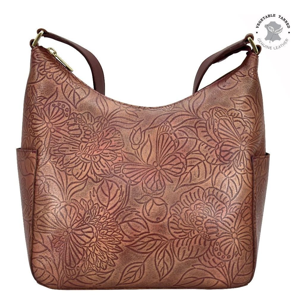 Anuschka Leather Classic Hobo With Side Pockets 382-TBF-WIN okotoks hc pharmacy