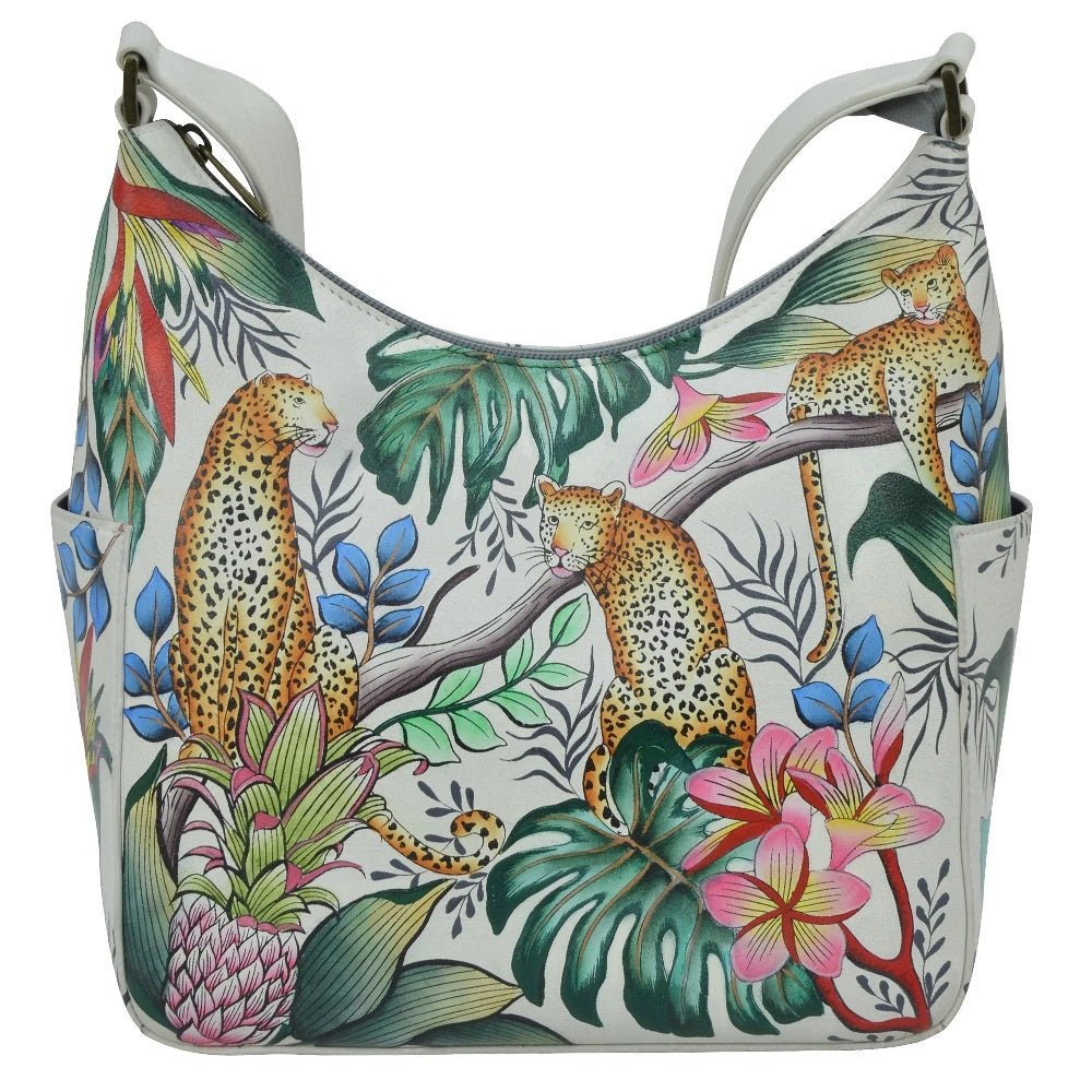 Anuschka Leather Classic Hobo With Side Pockets Jungle 382-JQN-IVR okotoks hc pharmacy