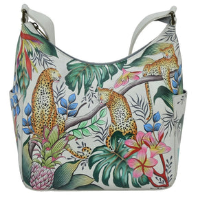 Anuschka Leather Classic Hobo With Side Pockets Jungle 382-JQN-IVR okotoks hc pharmacy