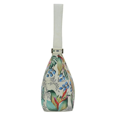Anuschka Leather Classic Hobo With Side Pockets Jungle sideview 382-JQN-IVR okotoks hc pharmacy