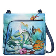 Hand-painted bag with mermaid and underwater scene design on a white background - okotoks hc pharmacy