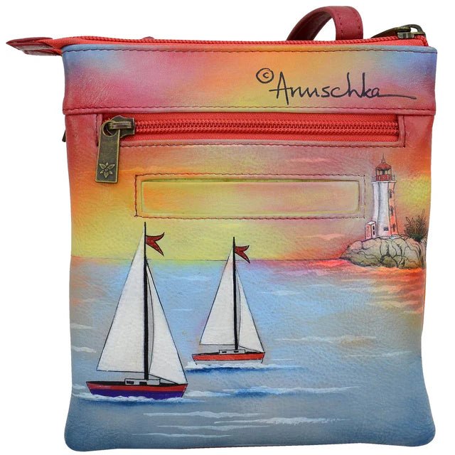 Anuschka leather handbag triple compartment lighthouse - Okotoks HC Pharmacy