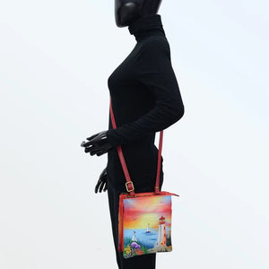 Anuschka leather handbag triple compartment lighthouse - Okotoks HC Pharmacy