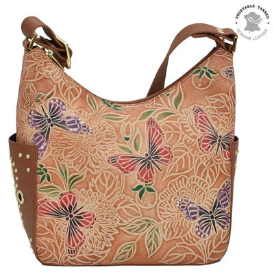 Anuschka printed leather handbag with studded side pockets - Okotoks HC Pharmacy