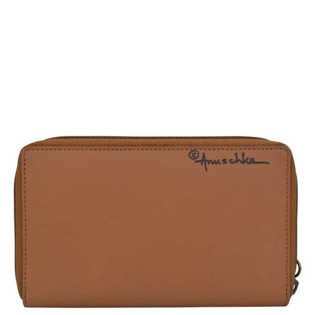 Anuschka printed leather cell phone wallet crossbody butterflies honey - Okotoks HC Pharmacy