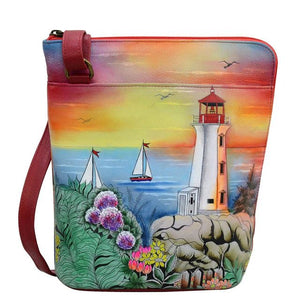 Anuschka printed leather handbag crossbody lighthouse - Okotoks HC Pharmacy