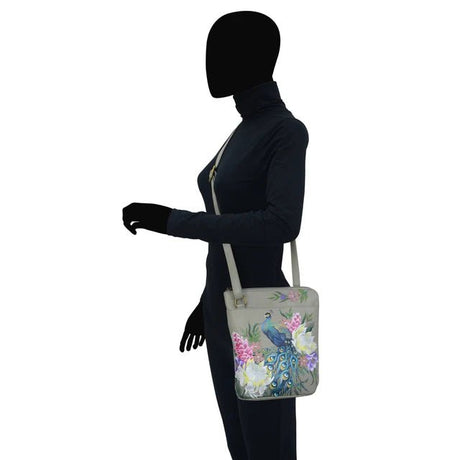 Anuschka printed leather handbag crossbody peacock - Okotoks HC Pharmacy