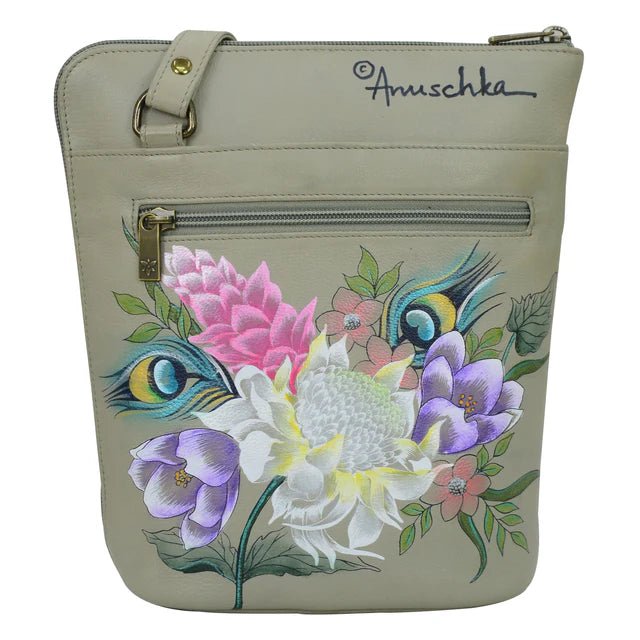 Anuschka printed leather handbag crossbody peacock - Okotoks HC Pharmacy