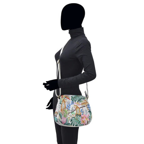 Anuschka printed leather handbag multi compartment jungle queen - Okotoks HC Pharmacy