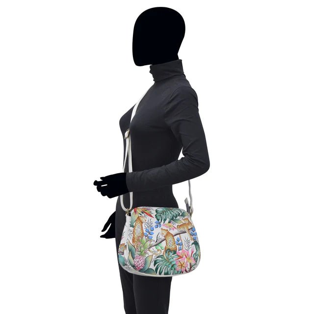 Anuschka printed leather handbag multi compartment jungle queen - Okotoks HC Pharmacy