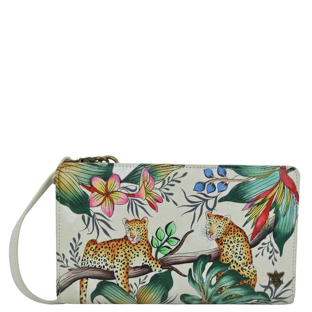 Handbag with leopard and floral design on a white background - okotoks hc pharmacy