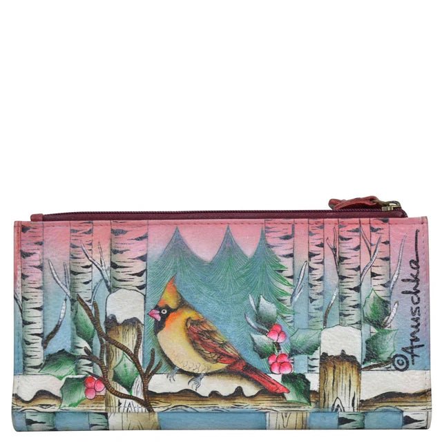Anuschka printed leather wallet snowy cardinal - Okotoks HC Pharmacy