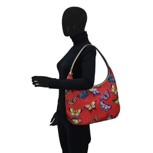 Anuschka large sling handbag red butterfly - Okotoks HC Pharmacy