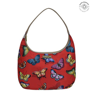 Anuschka large sling handbag red butterfly - Okotoks HC Pharmacy