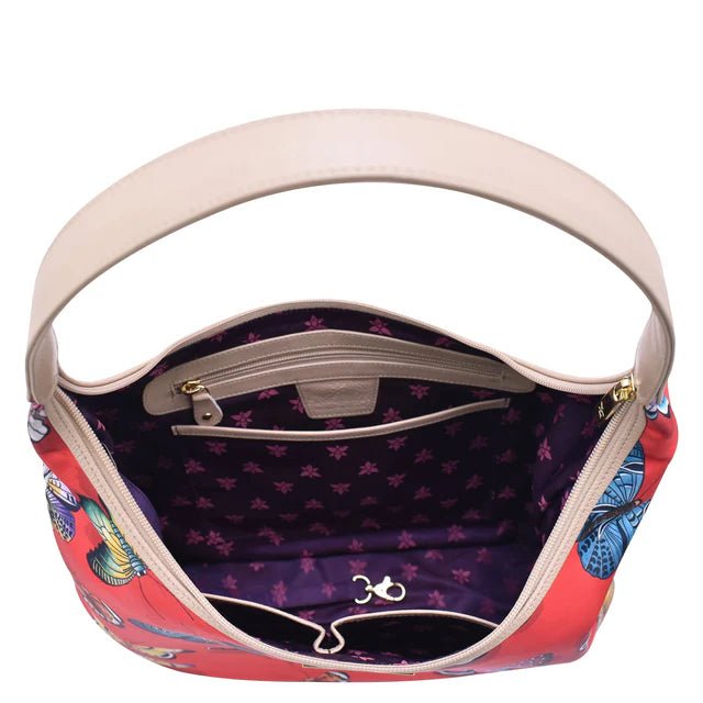 Anuschka large sling handbag red butterfly - Okotoks HC Pharmacy