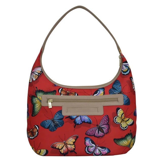 Anuschka large sling handbag red butterfly - Okotoks HC Pharmacy