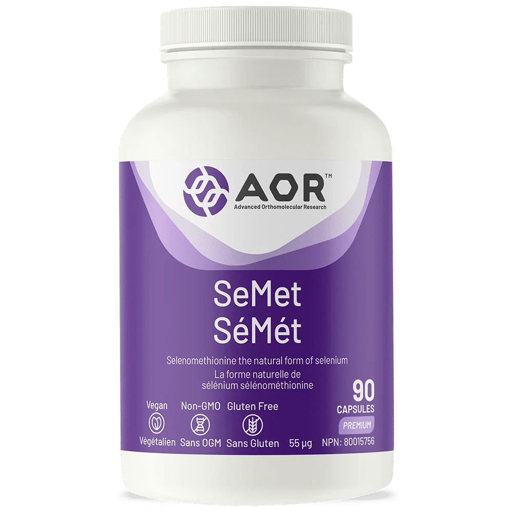 AOR SeMet supplement bottle on a white background - okotoks hc pharmacy