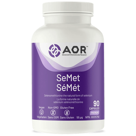 AOR SeMet supplement bottle on a white background - okotoks hc pharmacy
