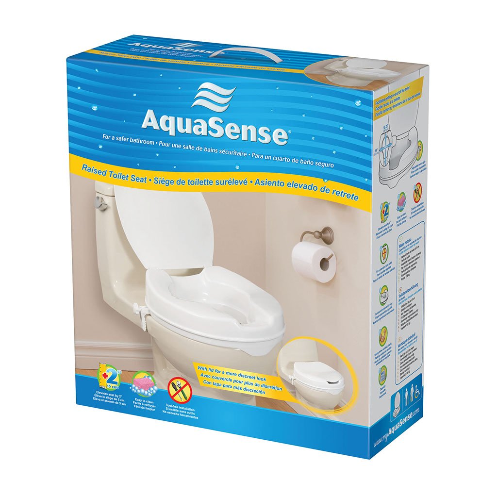 AquaSense Raised Toilet Seat with Lid - okotoks hc pharmacy
