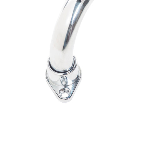 Chrome metal handle on a white background - okotoks hc pharmacy