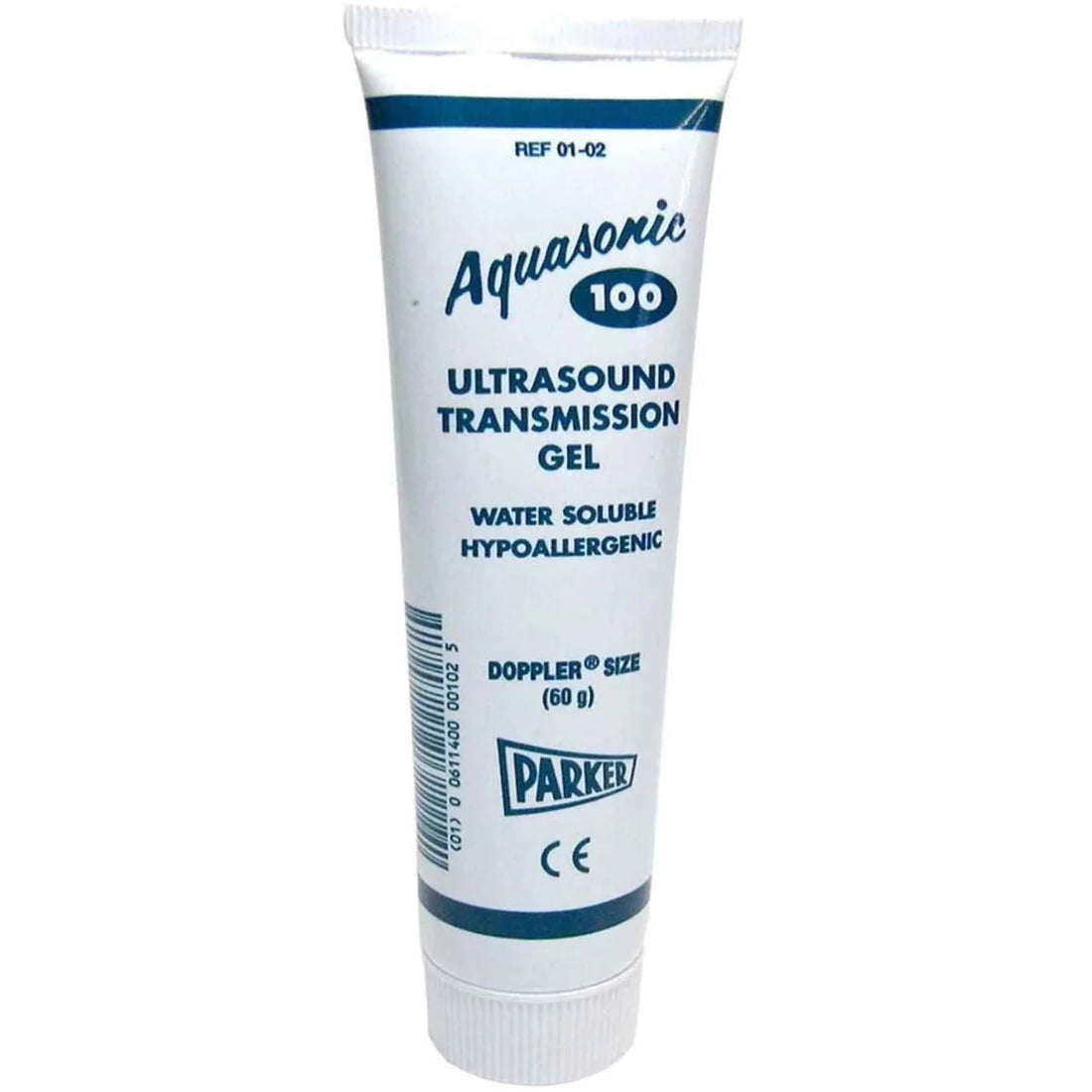 Tube of Aquasonic 100 Ultrasound Transmission Gel on a white background - okotoks hc pharmacy