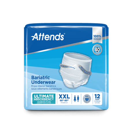 Attends Bariatric Underwear packaging on a white background - okotoks hc pharmacy