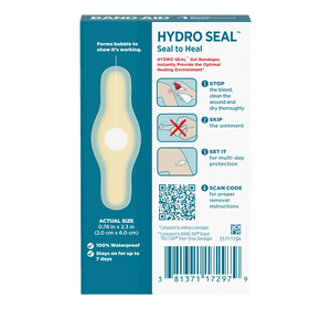 Hydro Seal gel bandage packaging with instructions and product details on a white background - okotoks hc pharmacy