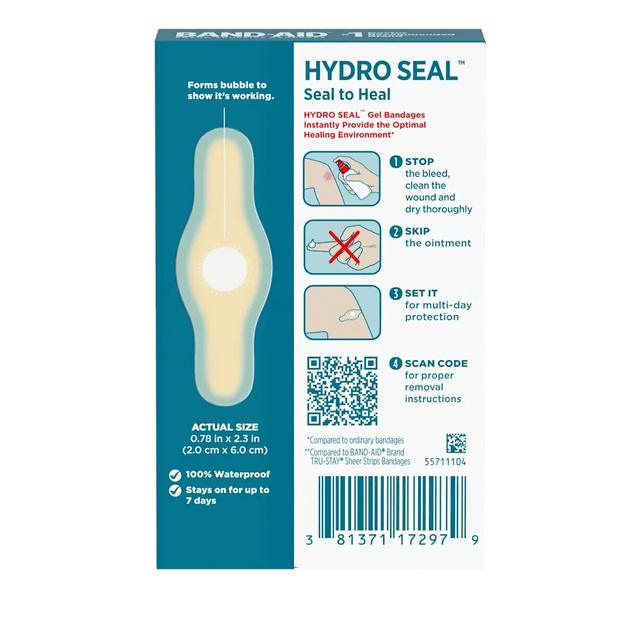 Hydro Seal gel bandage packaging with instructions and product details on a white background - okotoks hc pharmacy