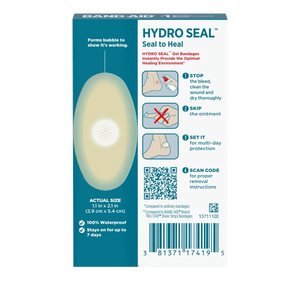 Hydro Seal gel bandage packaging with instructions and product details on a white background - okotoks hc pharmacy