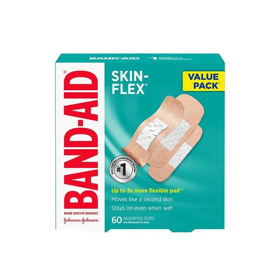 BAND-AID Skin-Flex bandages packaging on a white background - okotoks hc pharmacy