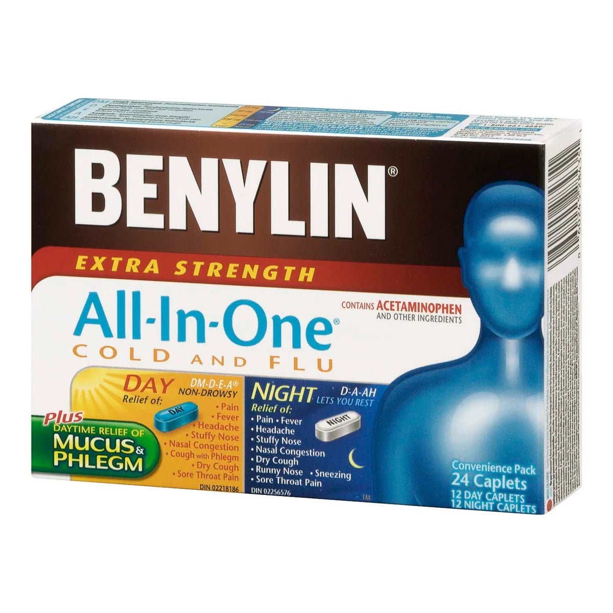 Benylin All In One Cold & Flu Day + Night 24 Caplets - Okotoks HC Pharmacy
