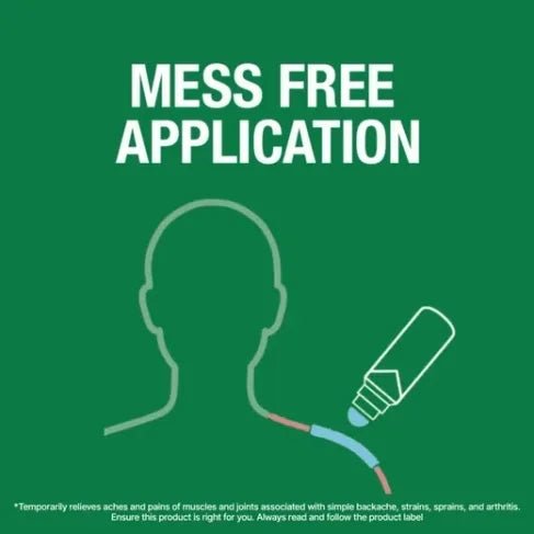 Green background with outline of a person and a tube, featuring text 'Mess Free Application'. - okotoks hc pharmacy