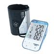 Blood pressure monitor with digital display and cuff on a white background - okotoks hc pharmacy