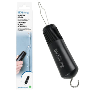 Black button hook with packaging displaying 'BIOS living' branding on a white background. - okotoks hc pharmacy