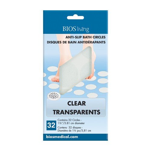 Packaging of BIOS living anti-slip bath circles with a clear transparent circle shown. - okotoks hc pharmacy