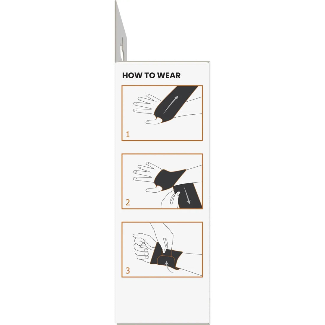 Instructions on how to wear a glove with step-by-step illustrations. - okotoks hc pharmacy