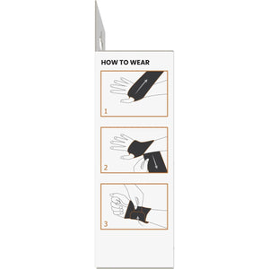 Instructions on how to wear a glove with step-by-step illustrations. - okotoks hc pharmacy