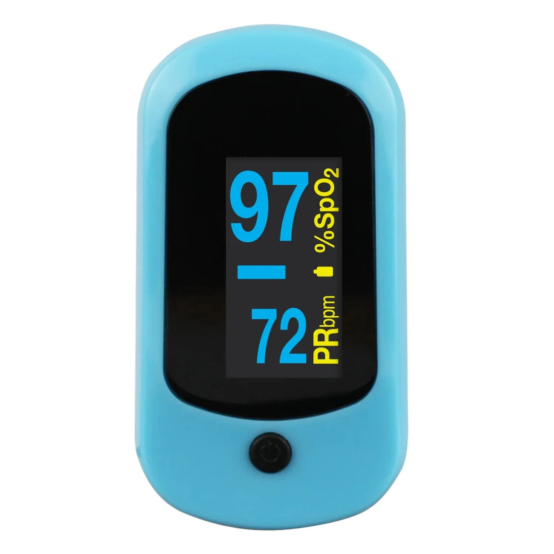 Bluefinger pulse oximeter on a white background - okotoks hc pharmacy