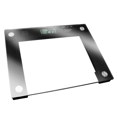 Digital glass bathroom scale on a white background - okotoks hc pharmacy