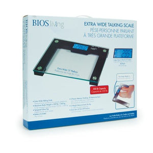 Box of BIOS living extra wide talking scale on a white background - okotoks hc pharmacy
