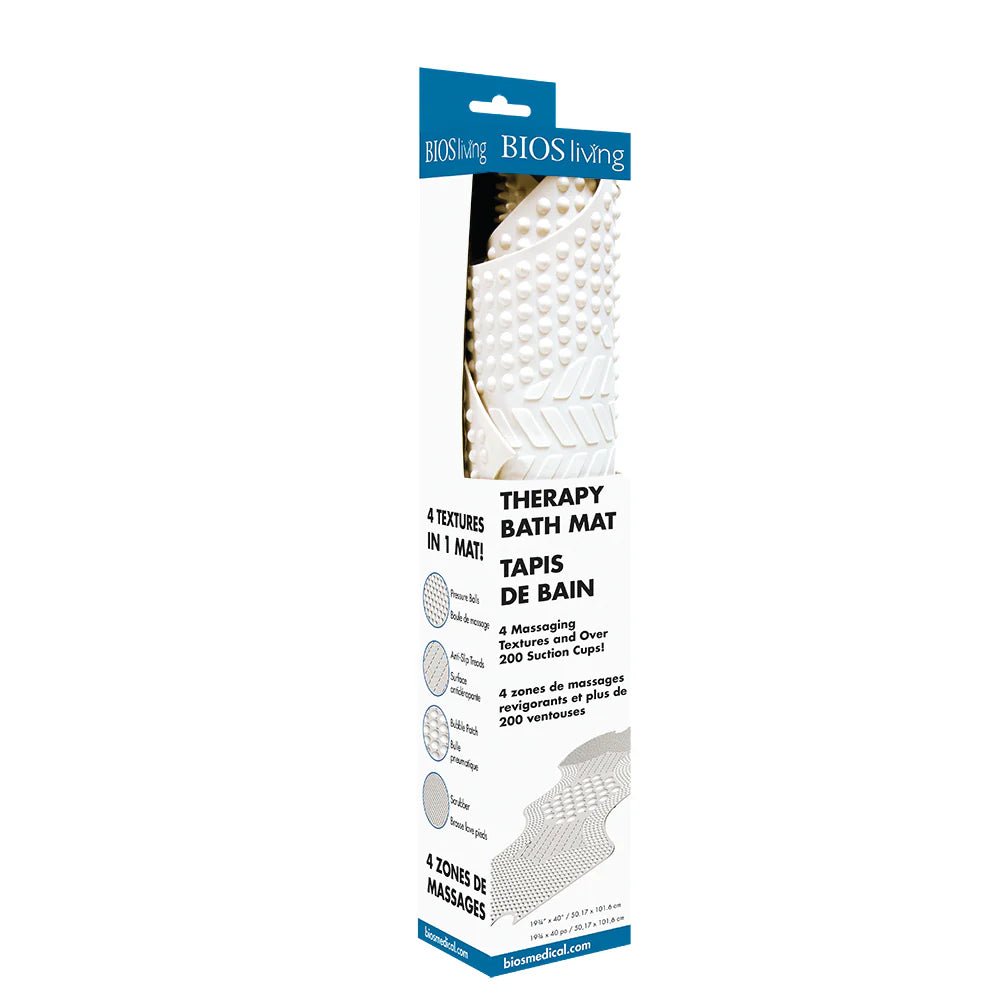 Package of BIOS living therapy bath mat with text and branding on a white background - okotoks hc pharmacy