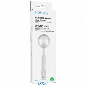 Stainless steel spoon with a visible brand logo on a white background - okotoks hc pharmacy