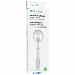 Stainless steel spoon with a visible brand logo on a white background - okotoks hc pharmacy
