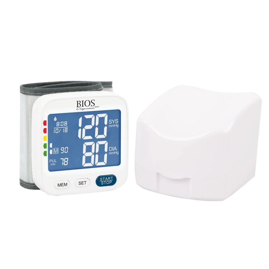 BIOS Wrist Blood Pressure Monitor – W200 with storage case - okotoks hc pharmacy