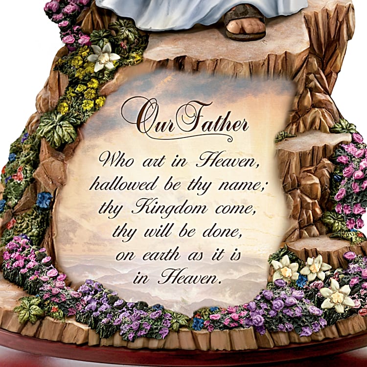 Decorative plaque with floral designs and the Lord's Prayer text on a white background - okotoks hc pharmacy