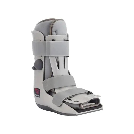 Gray orthopedic boot on a white background - okotoks hc pharmacy