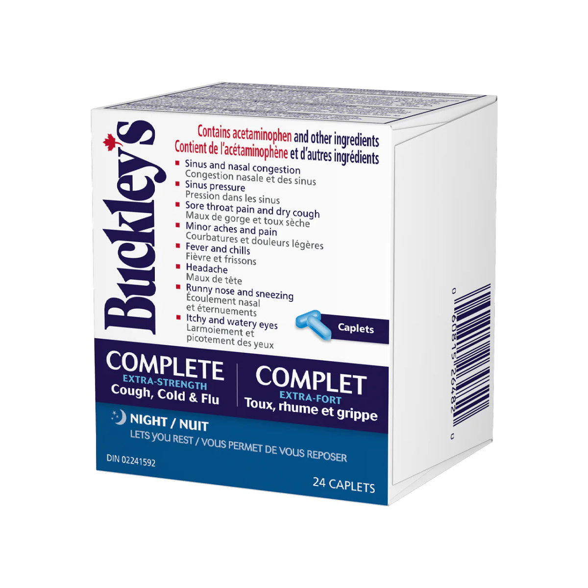Buckley's Complete Extra Strength Cough, Cold & Flu Night 24 Caps - Okotoks HC Pharmacy