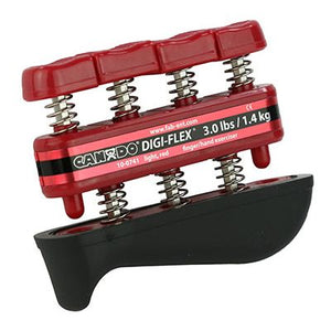 Red and black finger exerciser with springs on a white background - okotoks hc pharmacy