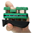 Hand holding a green and black digital finger exerciser with visible branding. - okotoks hc pharmacy